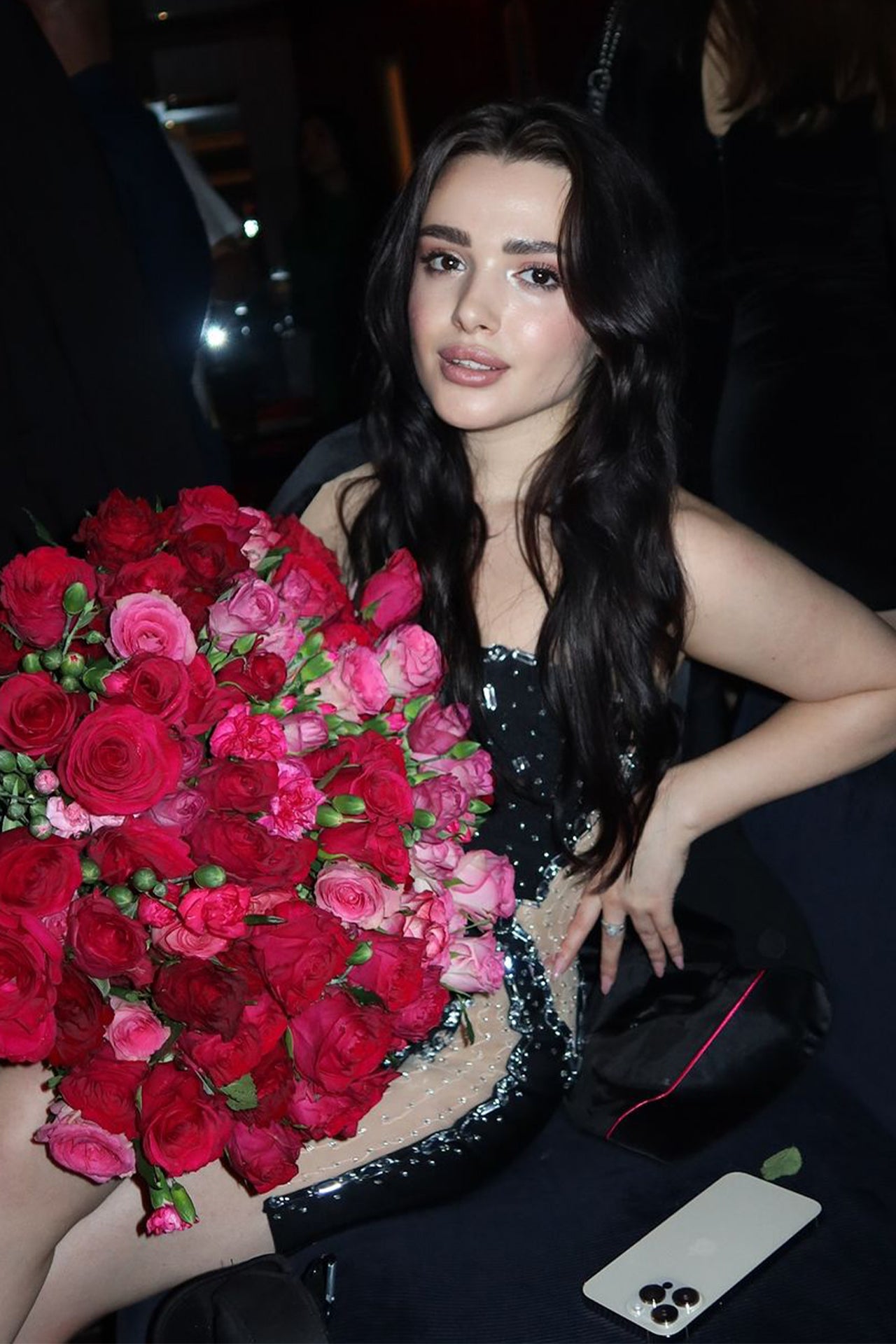 Mare Strapless Rhinestone Bandage Dress In Black