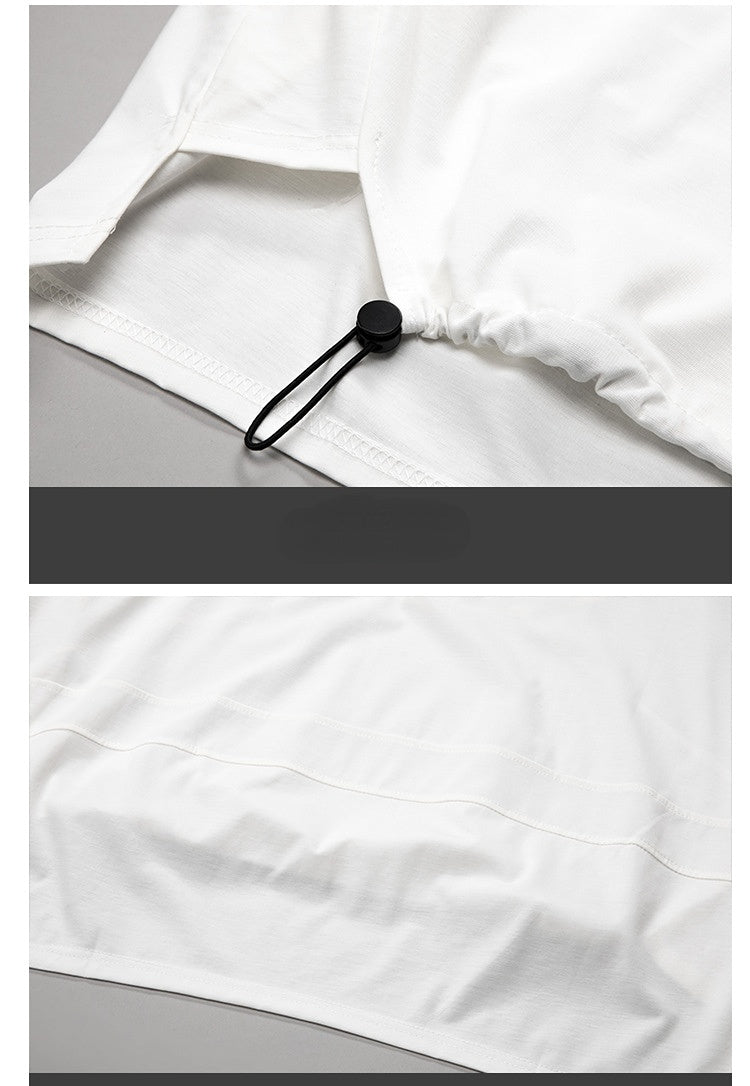 Casual Splicing Bat Sleeve Zipper T-shirt