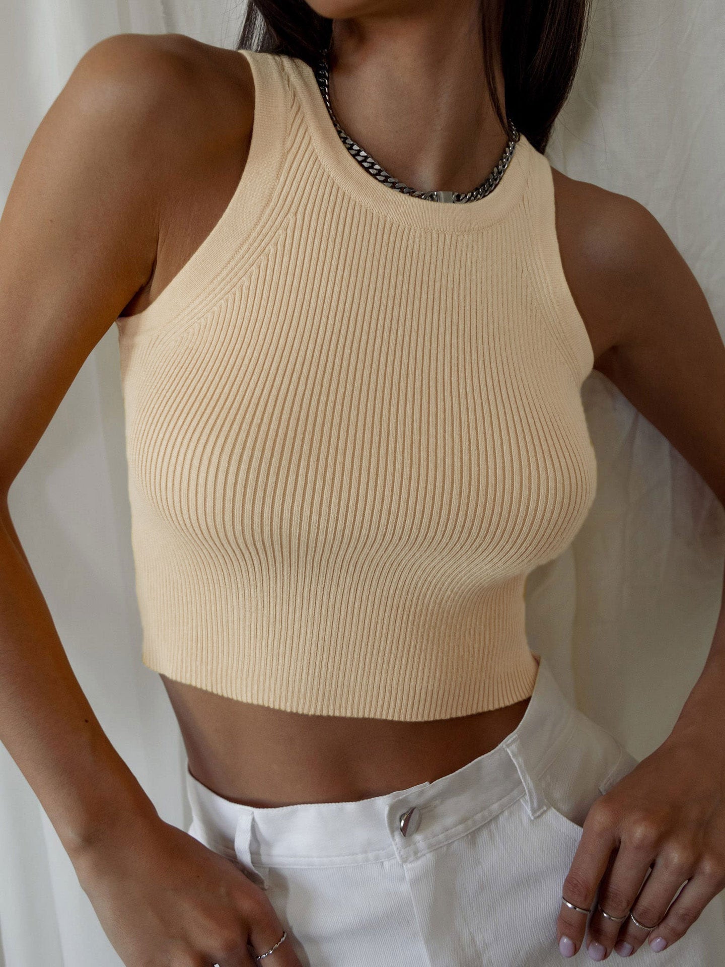 Knitted vest women's solid color slim thread inner wear blouse short y2g vest