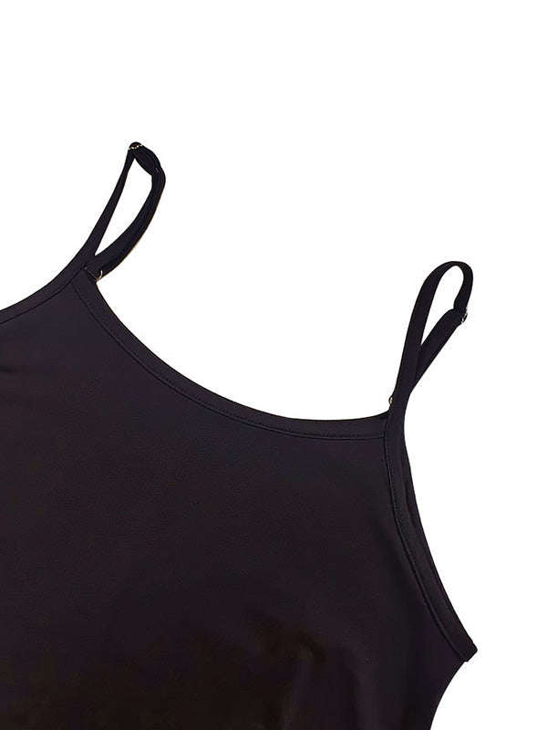 Loose Sleeveless Asymmetric Solid Color Spaghetti-Neck Maxi Dresses