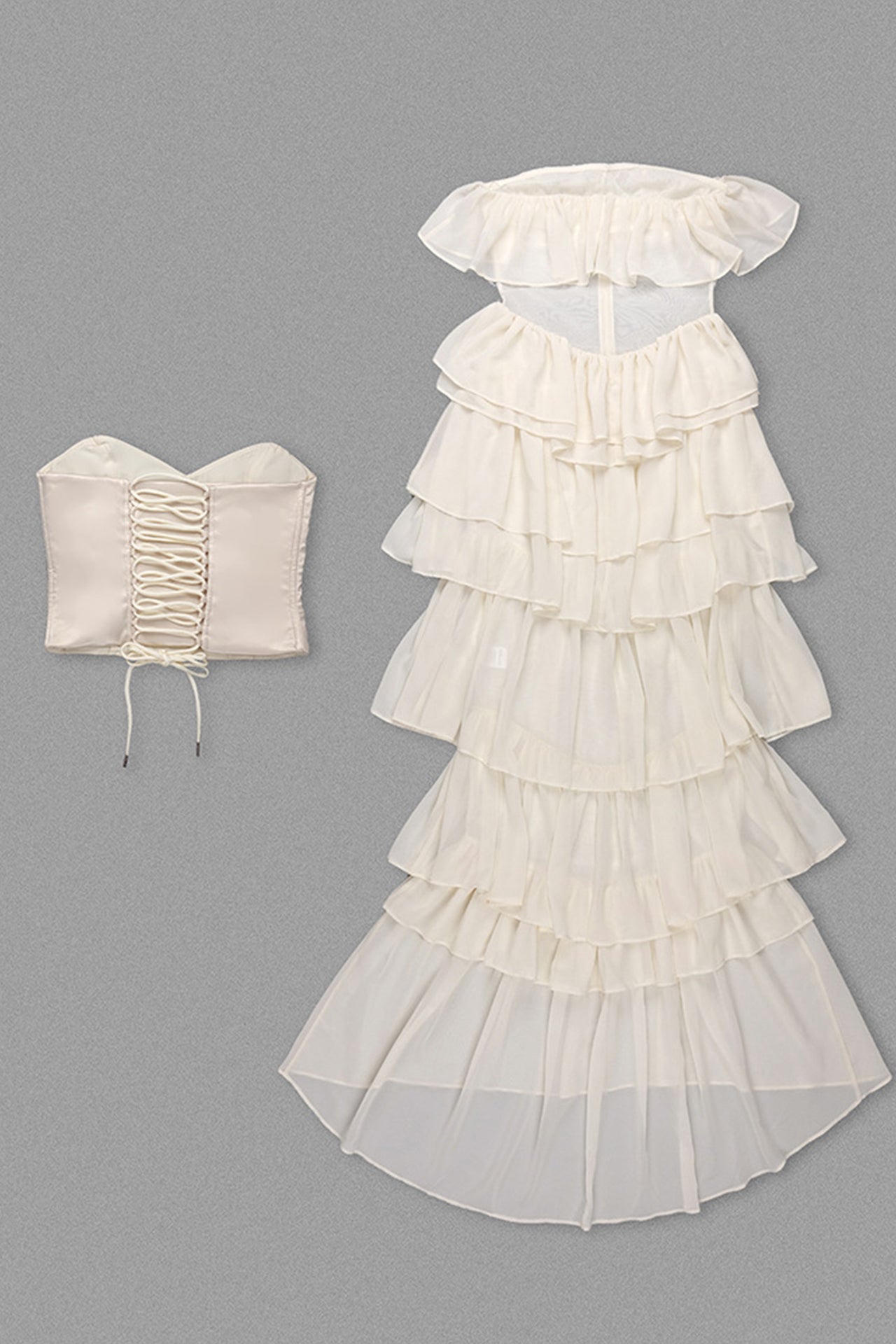 Rosalind Apricot Tiered Maxi Skirt Set