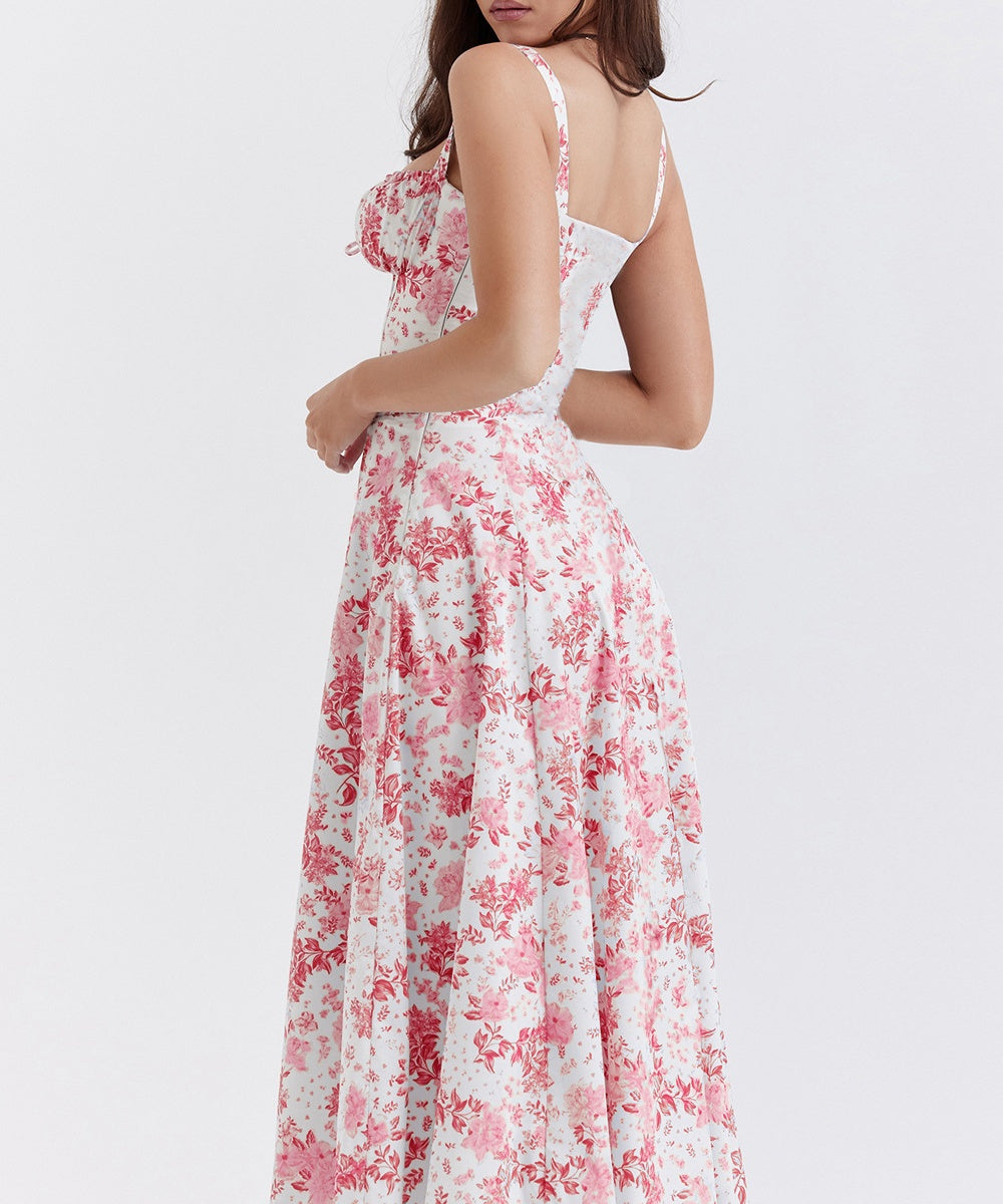 Romantic Floral Elegant Midi Dress