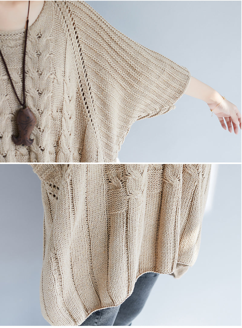Loose Knit Bat Sleeve Sweater