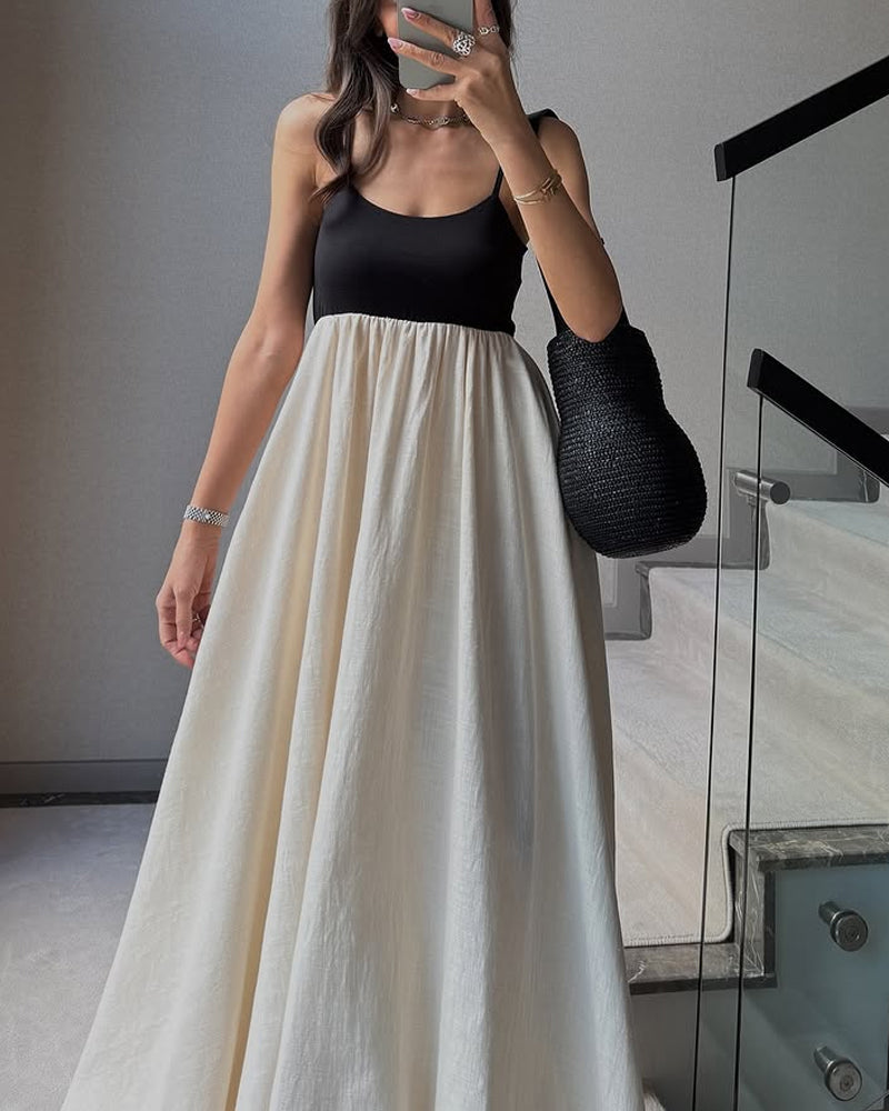 Casual Contrast Strap Dress