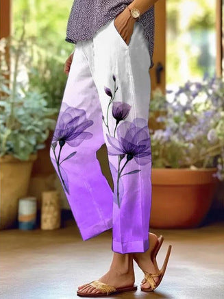 Comfort Loose Printed Trousers