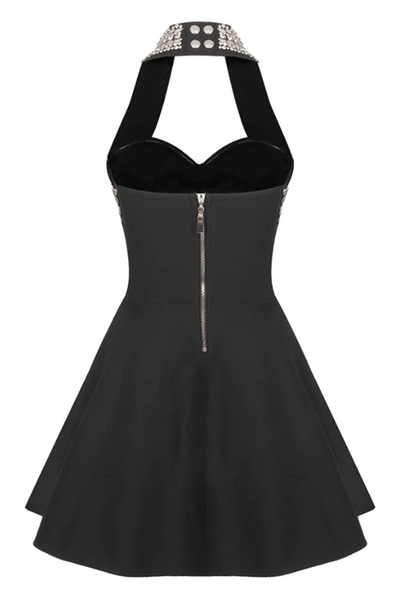 Lydia Halterneck Mini Dress In Black