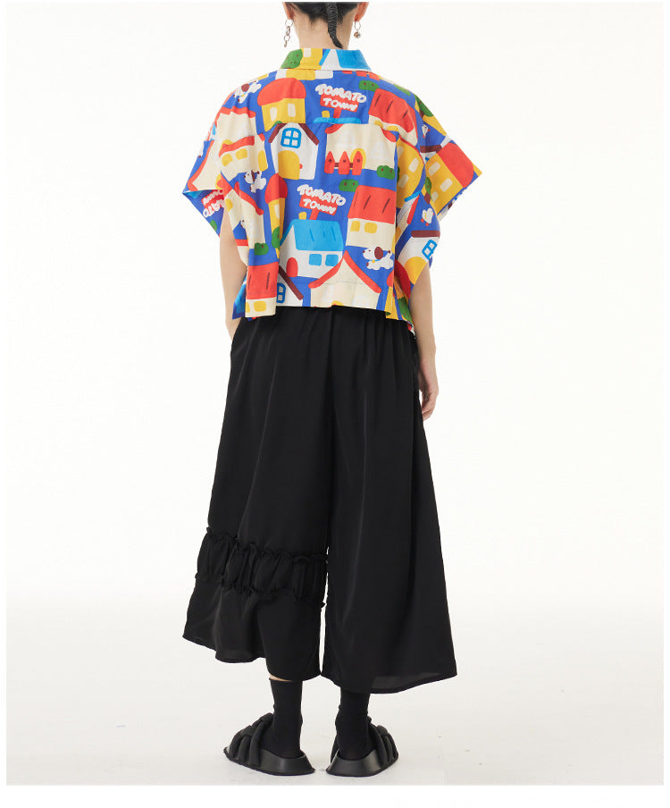 Colorful Printed Short Sleeve Shirt