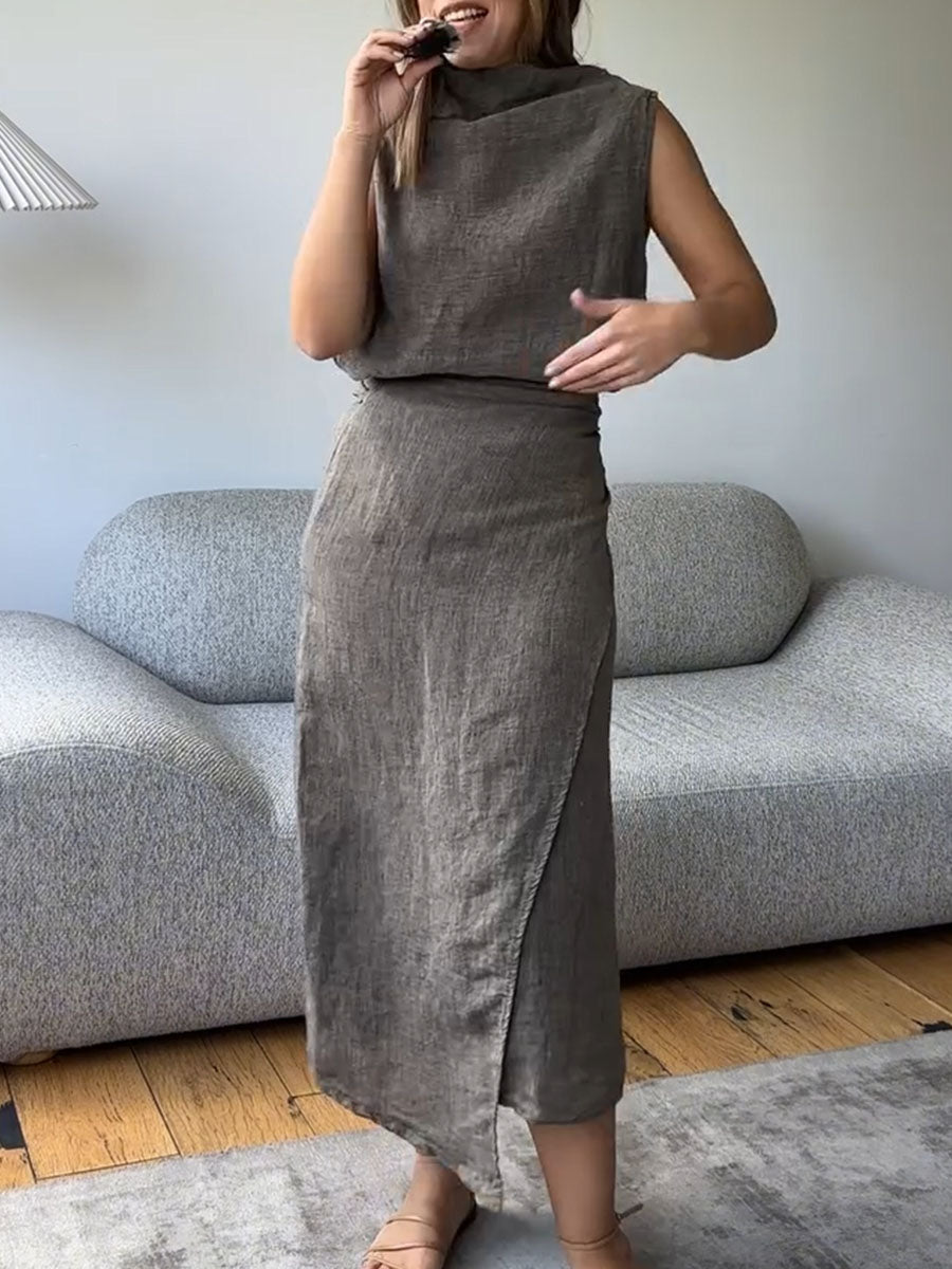 Vintage cotton and linen two piece set