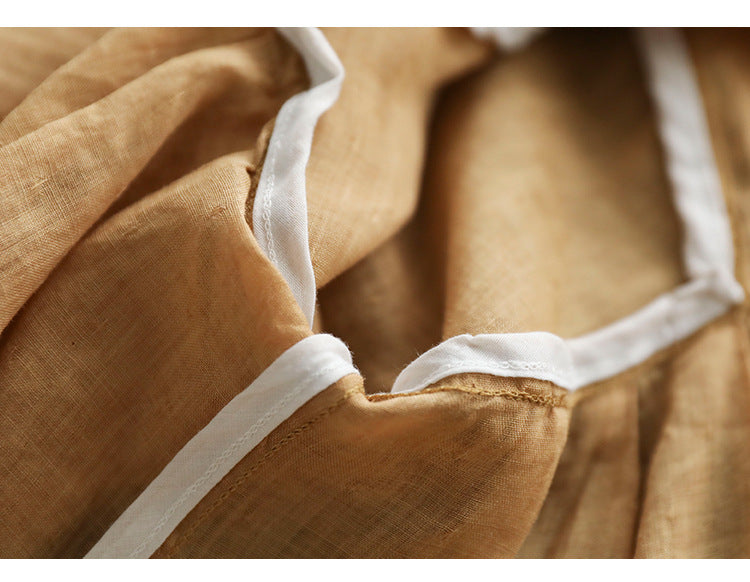 Literary Solid Color Lapel Bat Sleeve Shirt