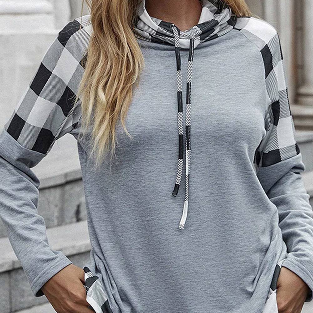 Plaid Long Sleeve Standard Fall Women's T-Shirt