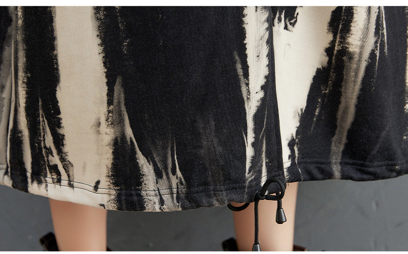 Casual Printed Long Sleeve Stand Collar Coat