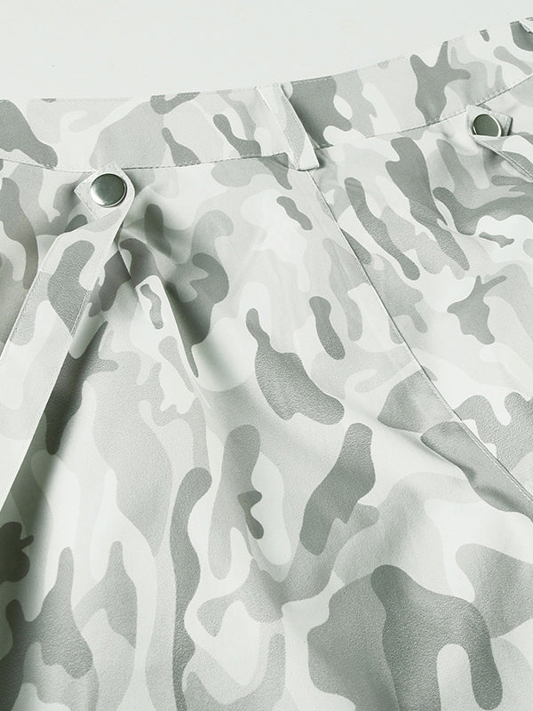 Loose Wide Leg Contrast Color No Belt Pants Trousers