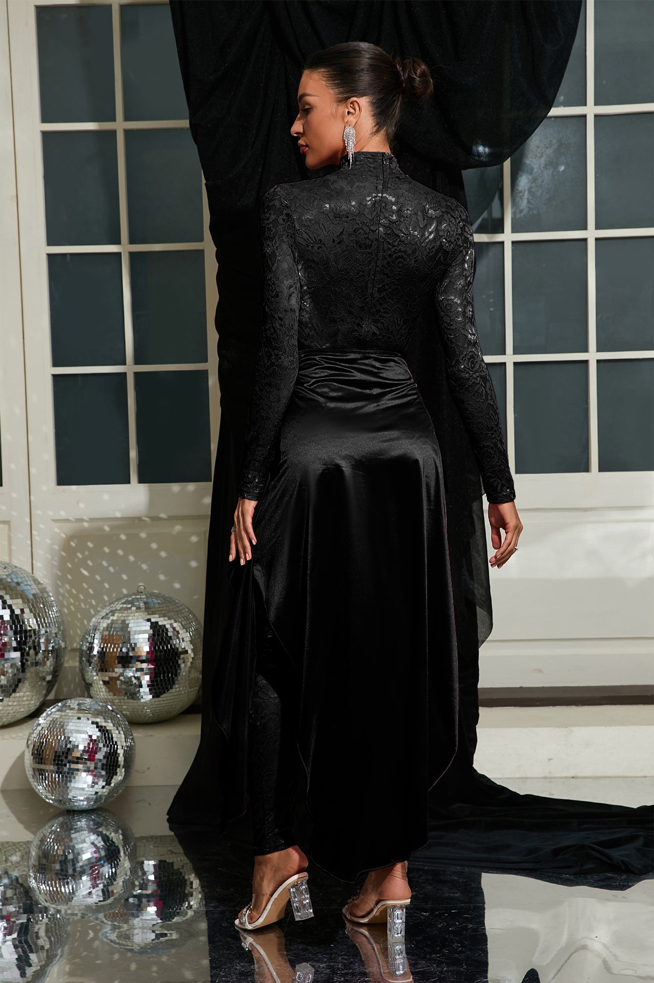 Elysia Jumpsuit With Half-Length Cape Skirt