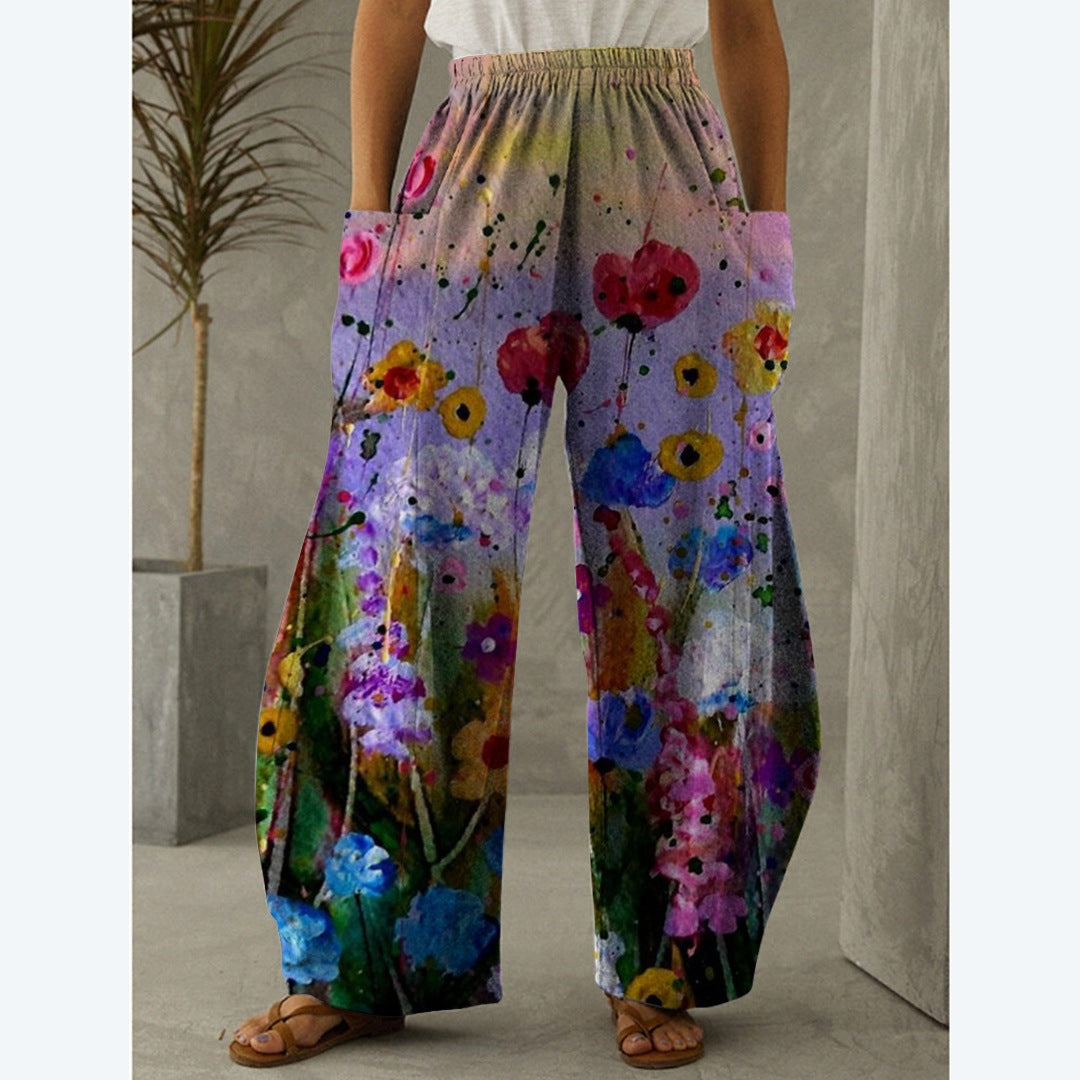 Women's Loose Printed Trousers