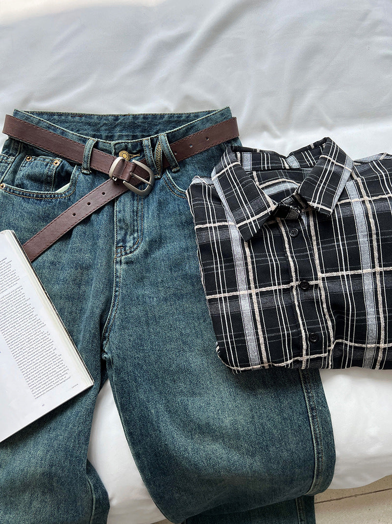 Classic Plaid Long Sleeve Blouse