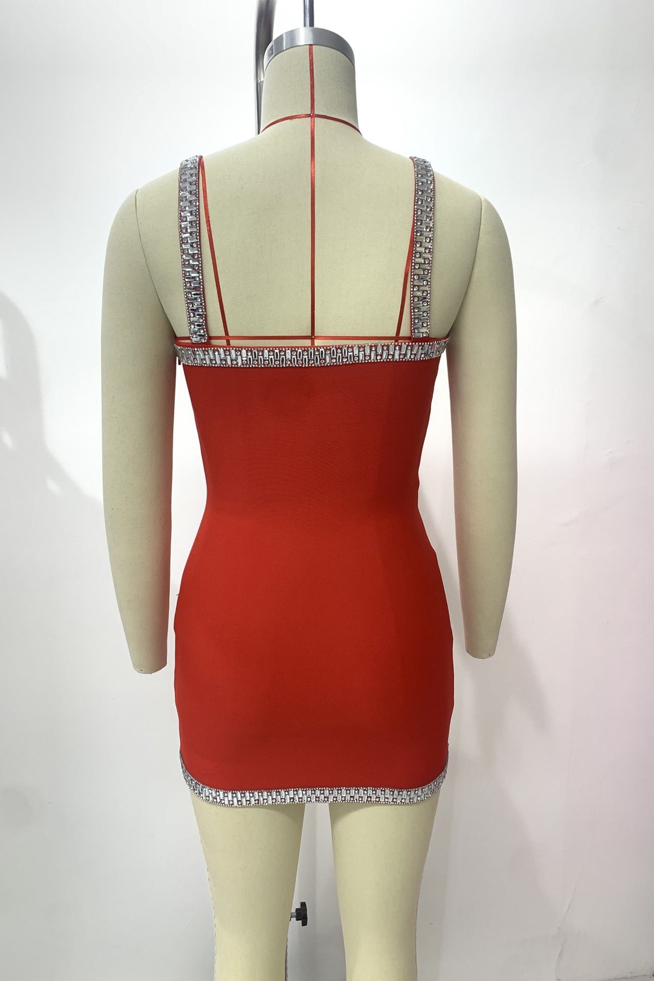 Freya Strap Bandage Mini Dress In Red