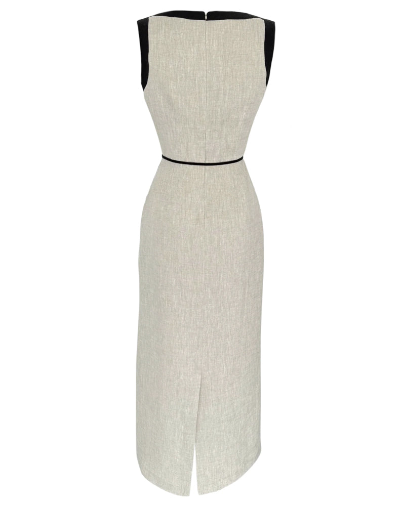 Casual Color Contrast Sleeveless Dress