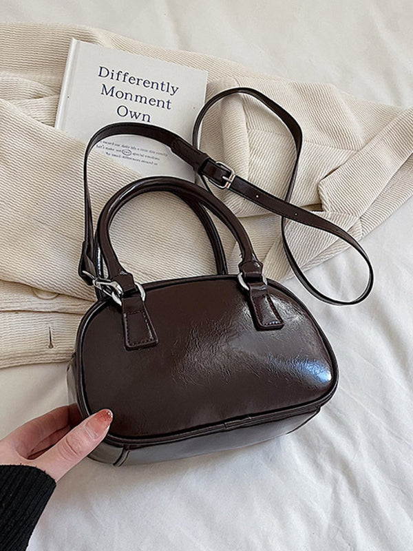 Geometric Solid Color Zipper Crossbody Bags Handbags