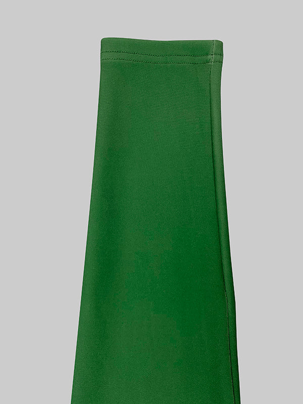 A-Line Long Sleeves Flower Print Split-Joint High Neck Midi Dresses