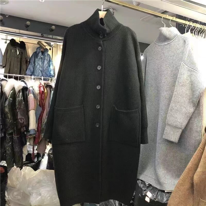 Versatile Loose Knit Long Sleeve Coat