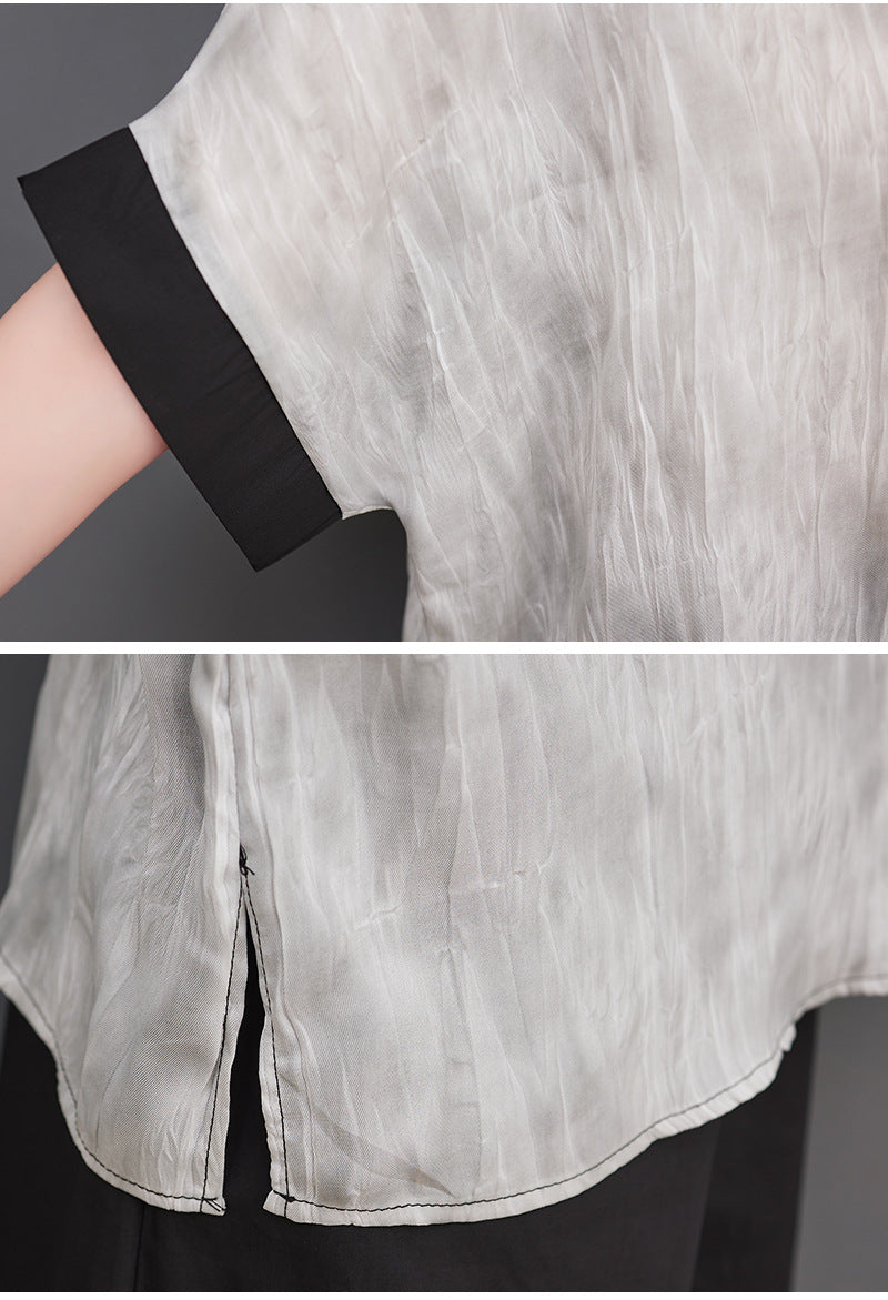 Casual Splicing Short Sleeve Shirt