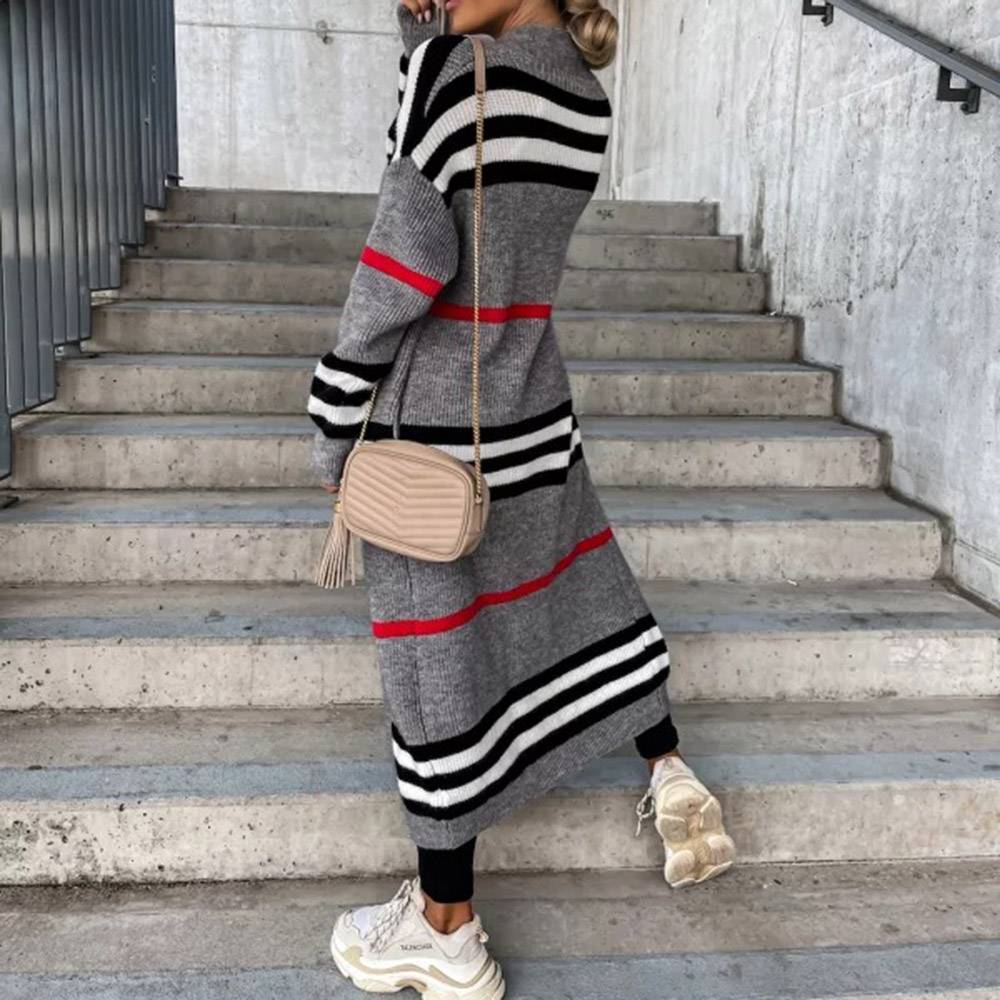 Patchwork Long Sleeve Women's Sweater 2025