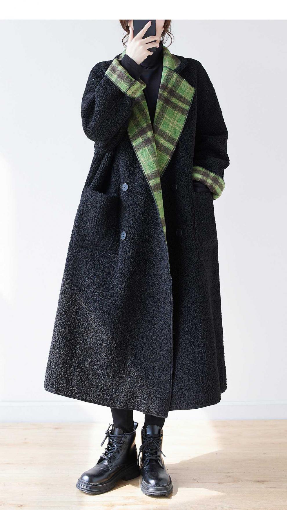 Classic Velvet Reversible Plaid Coat