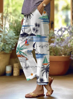 Comfort Loose Printed Trousers