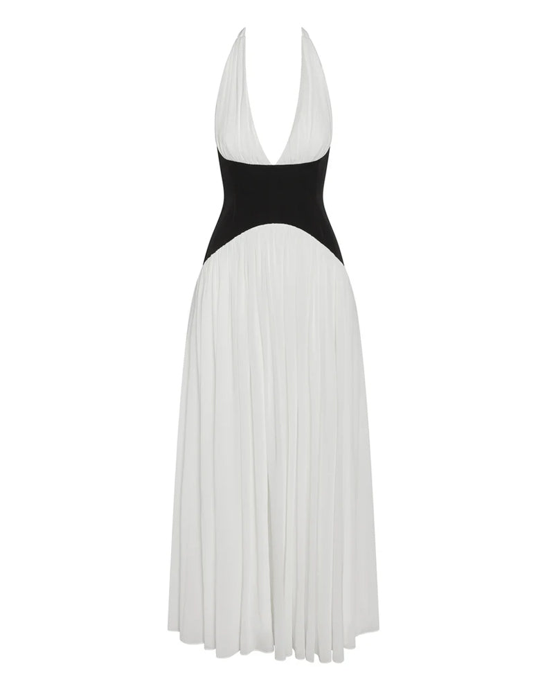 Fashion V-neck Contrast Dress