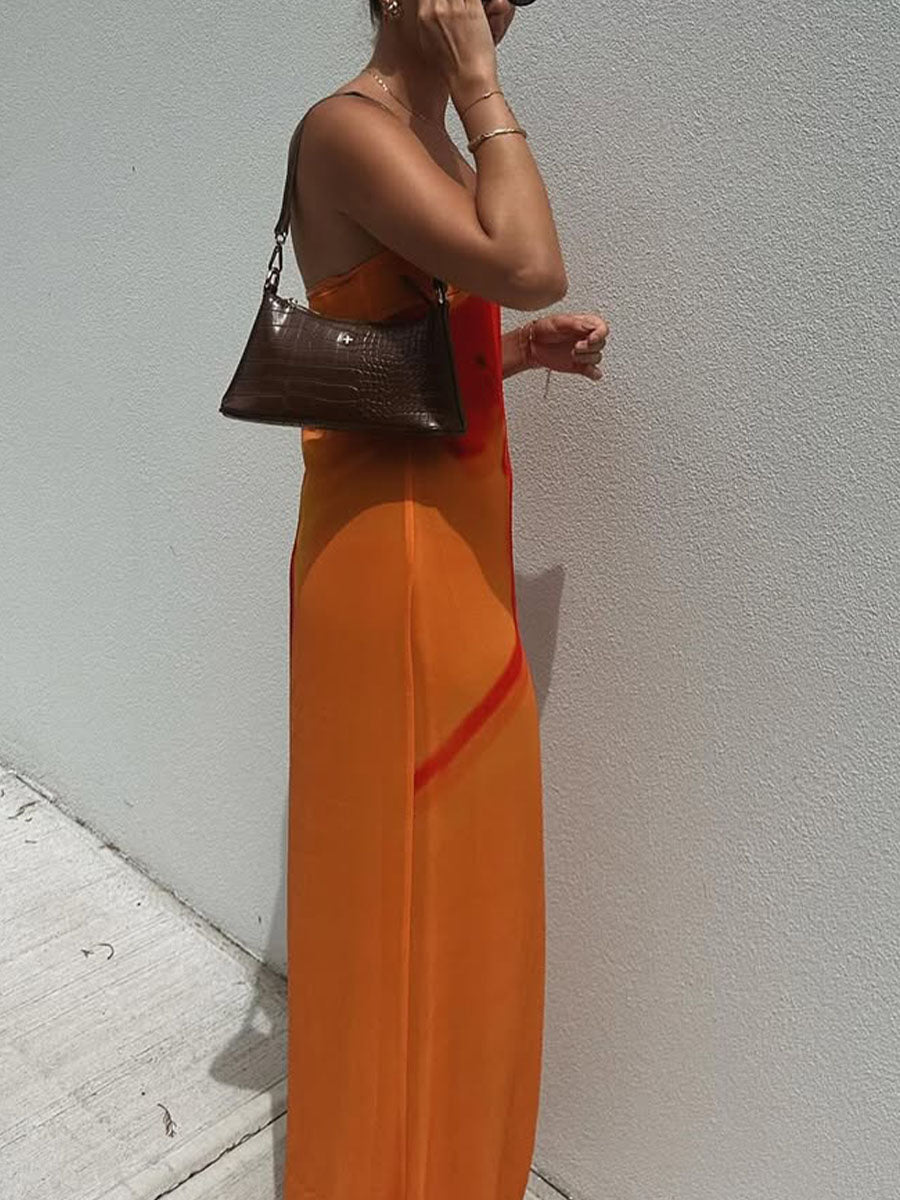 Sunset flower print dress