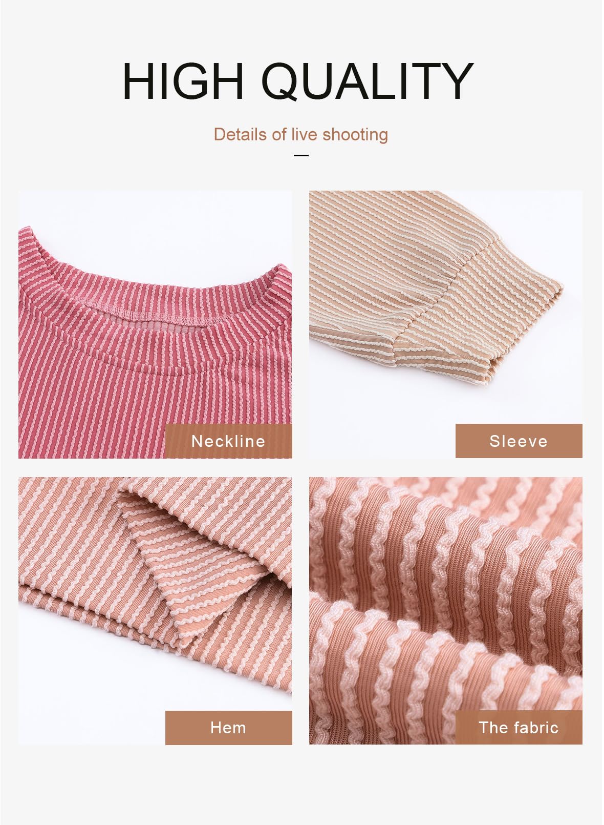 Womens Fashion Long Sleeve Crewneck Knitted Casual Loose Pullover Shirts Tops
