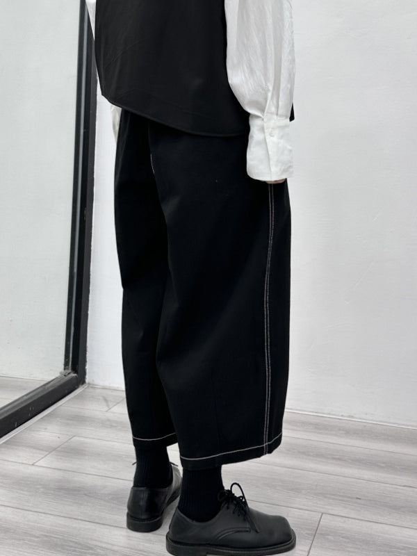 Harem Pants High Waisted Elasticity Pleated Split-Joint Ninth Pants