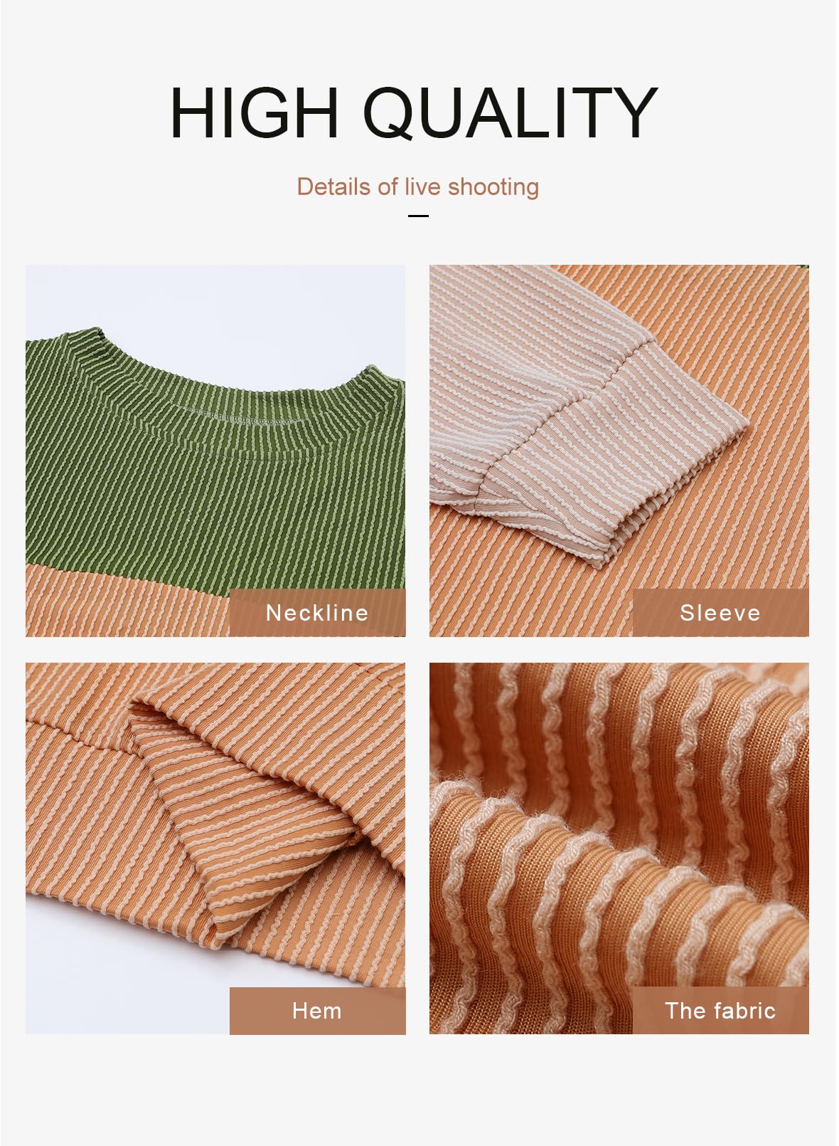 Womens Fashion Long Sleeve Crewneck Knitted Casual Loose Pullover Shirts Tops