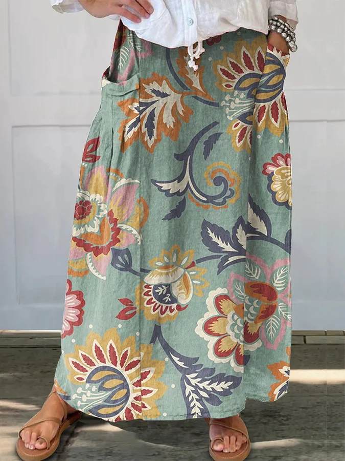 Women's Printed Vintage Skirt