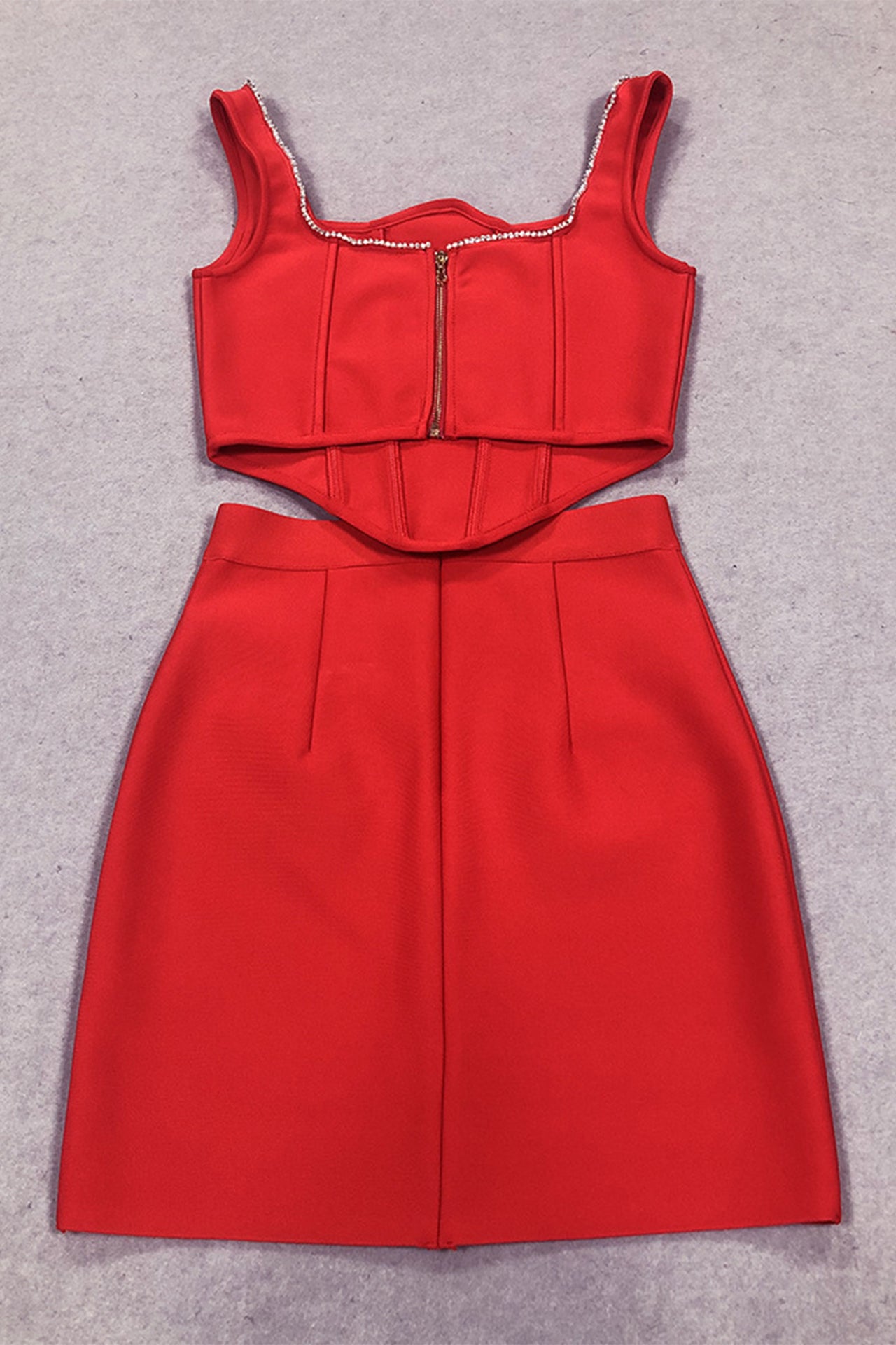 Sarah Heart Trim Mini Skirt Set