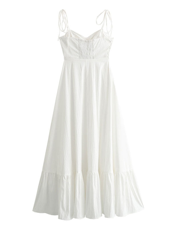 Spaghetti Straps Maxi White Dress