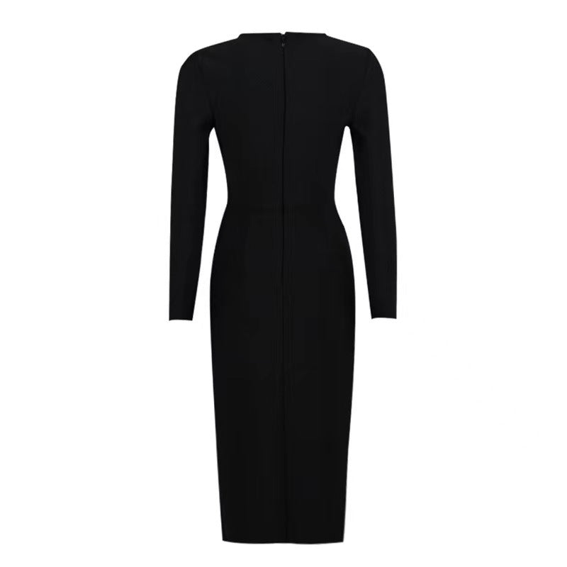 Mesh Light Diamond Sexy Bandage Evening Dress Party Banquet