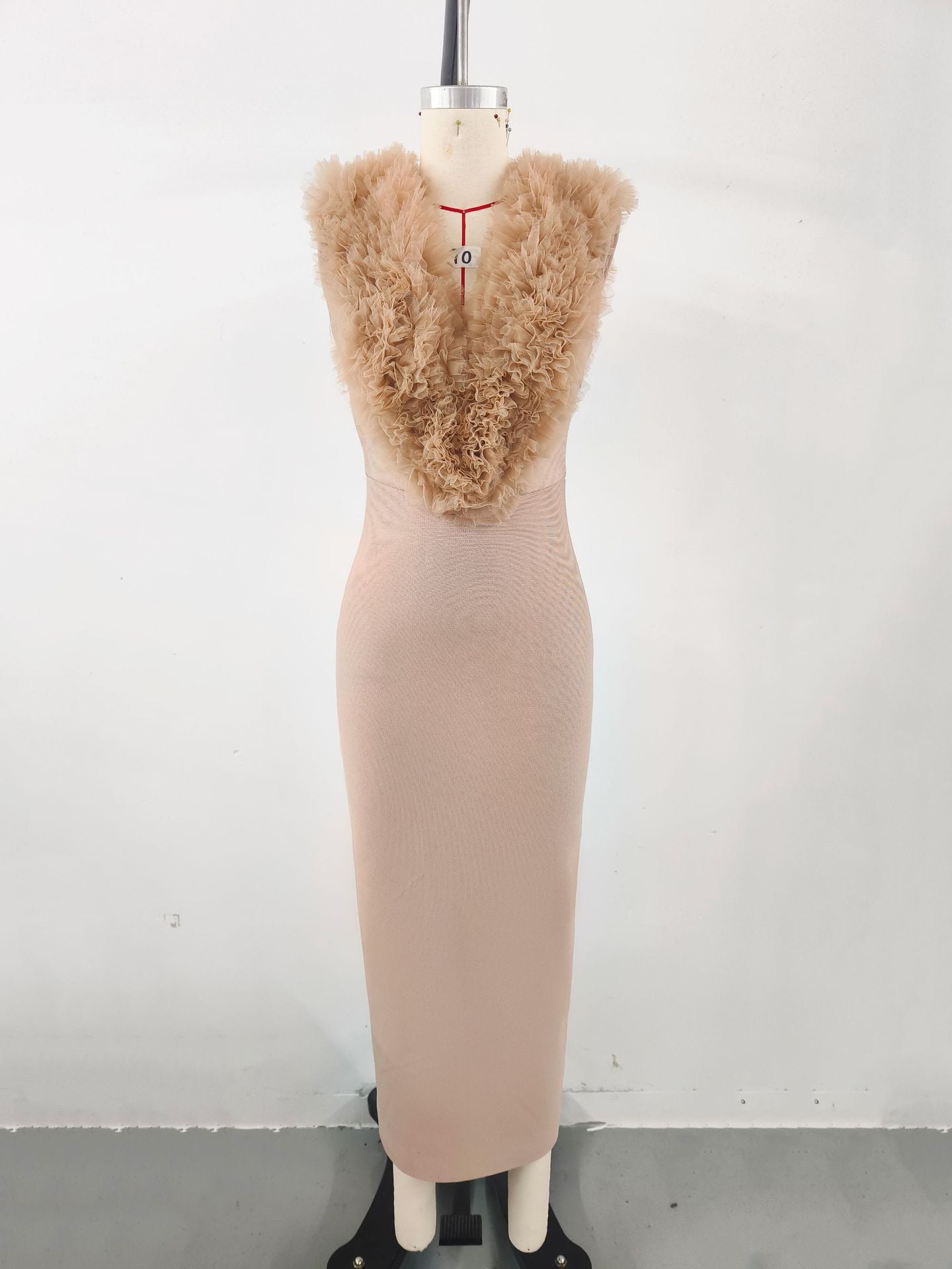 Elegant Long Grenadine Bandage Pink Elegant Dress