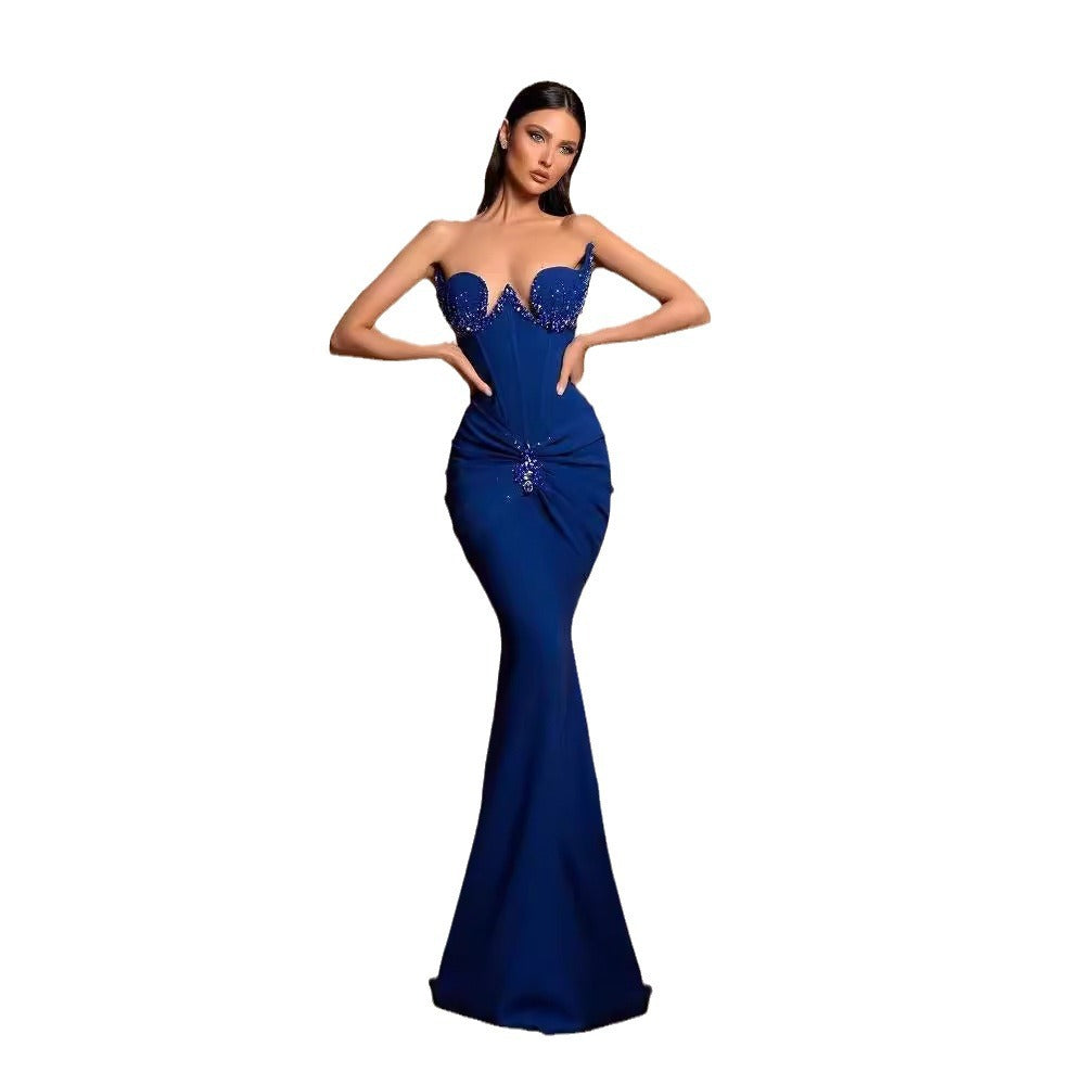 Banquet Fishbone Exquisite Rhinestone Bandage Dress Evening Party