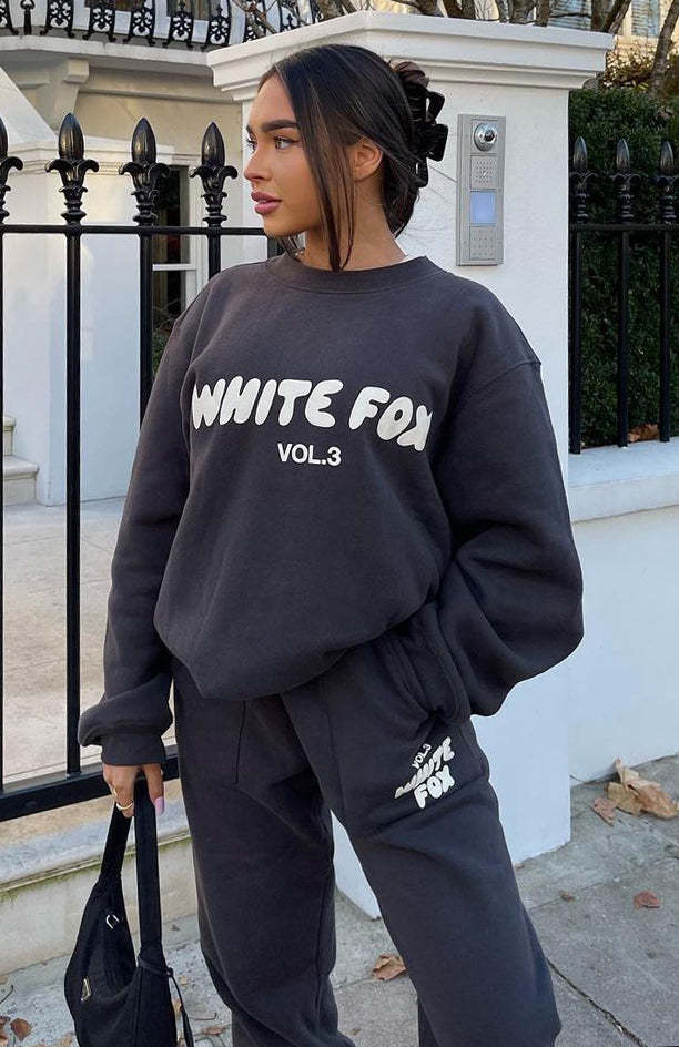 Casual Fashion Letter Printed Top Trousers Sports Suit Women