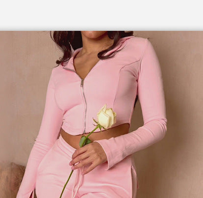 Casual Skinny Sportswear Multi-Pocket Tooling Clothes and Hats Set