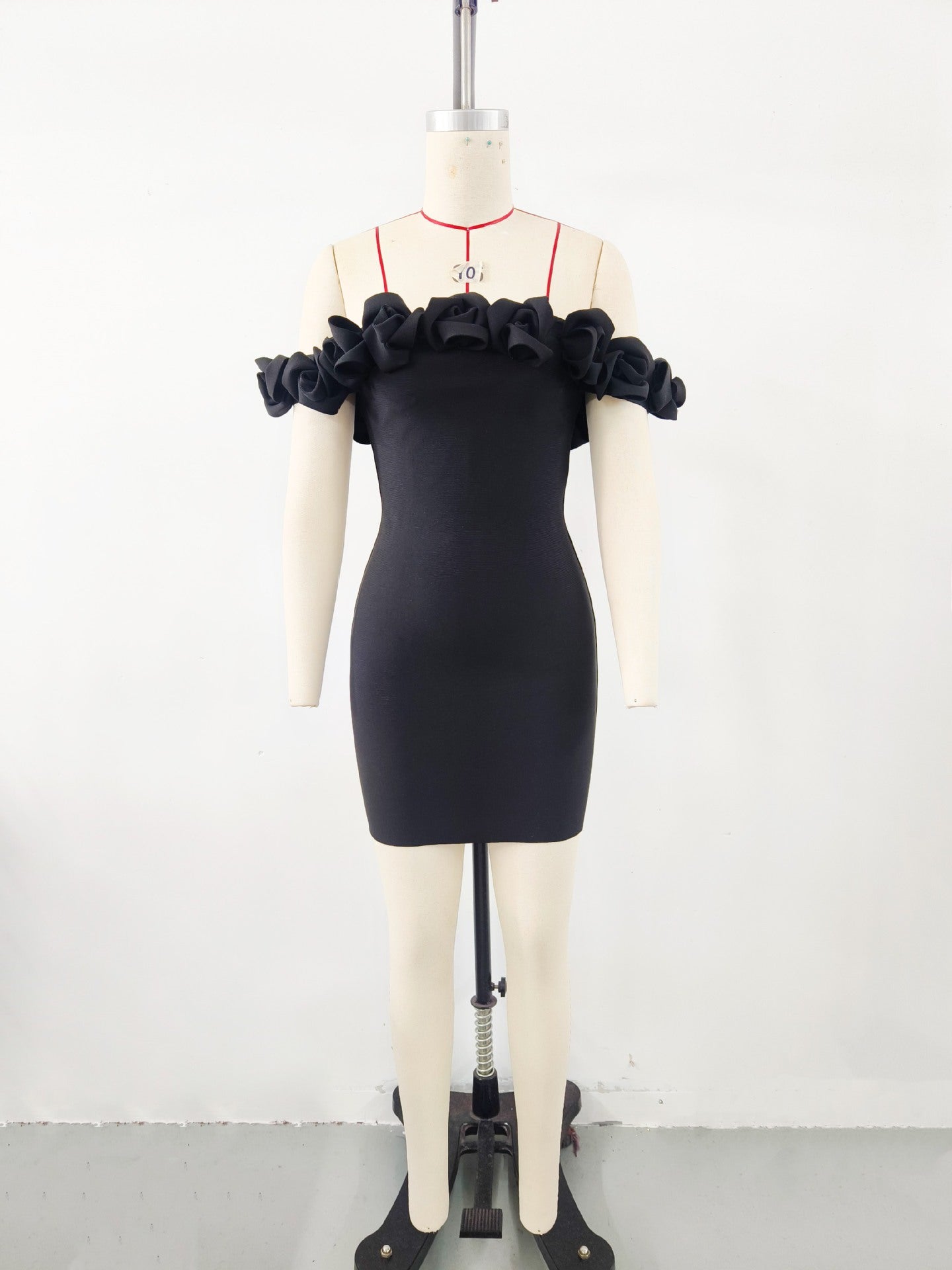 Red For Women Off-Shoulder Flower Bandage Dress Party