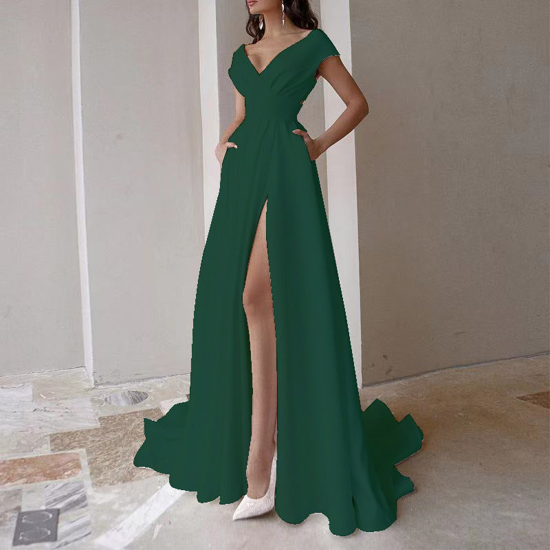 Spring new ruffle leaf edge white mid-waist solid color temperament commuter dress dress