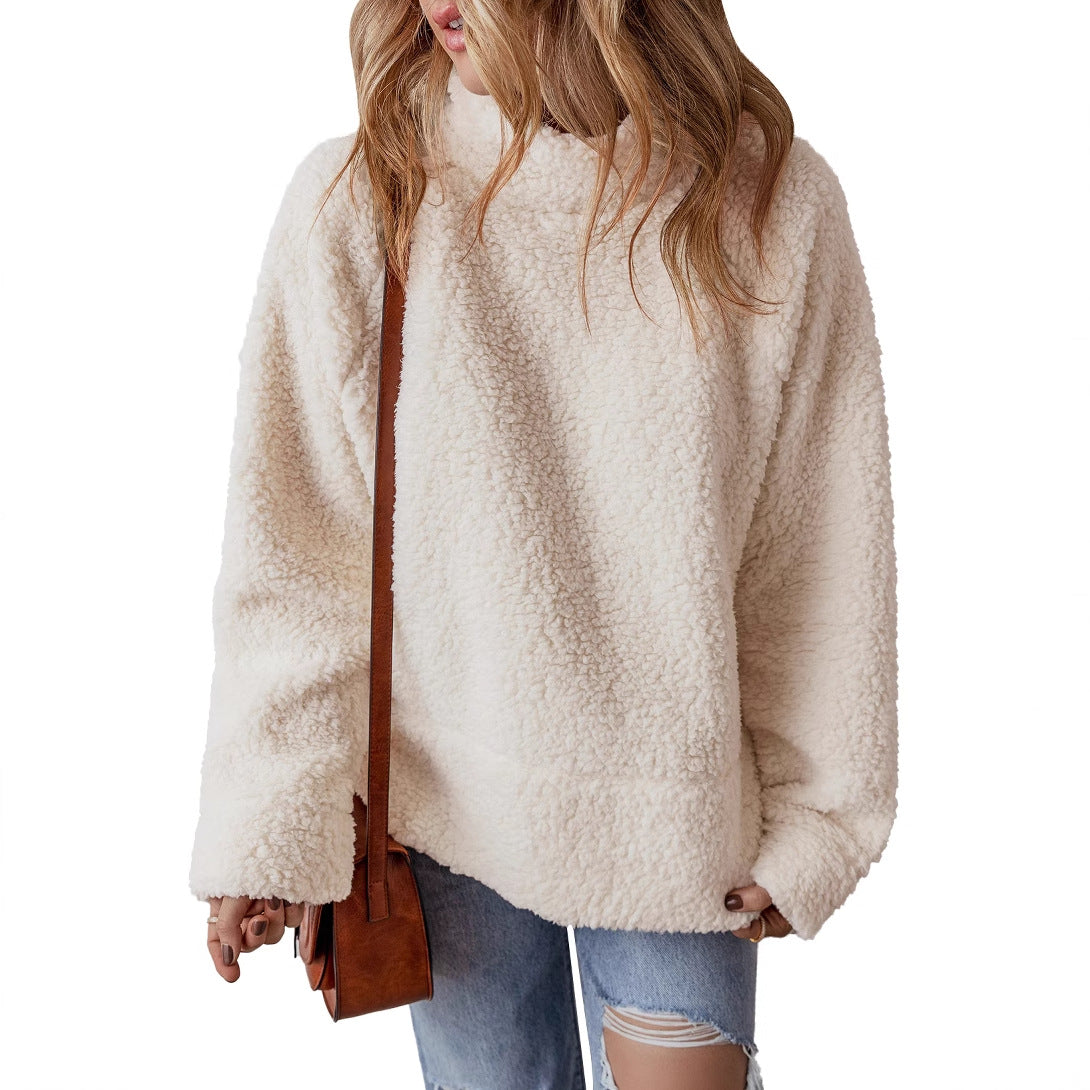 Casual solid color thermal jumper women's top