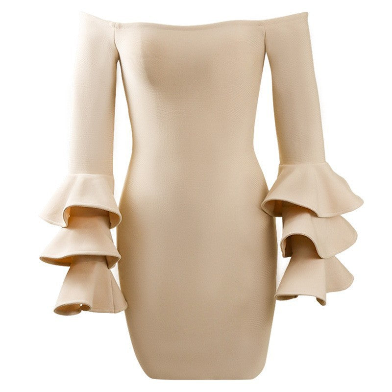 Bell Sleeve Bodycon Off-Shoulder Bandage Dress Party