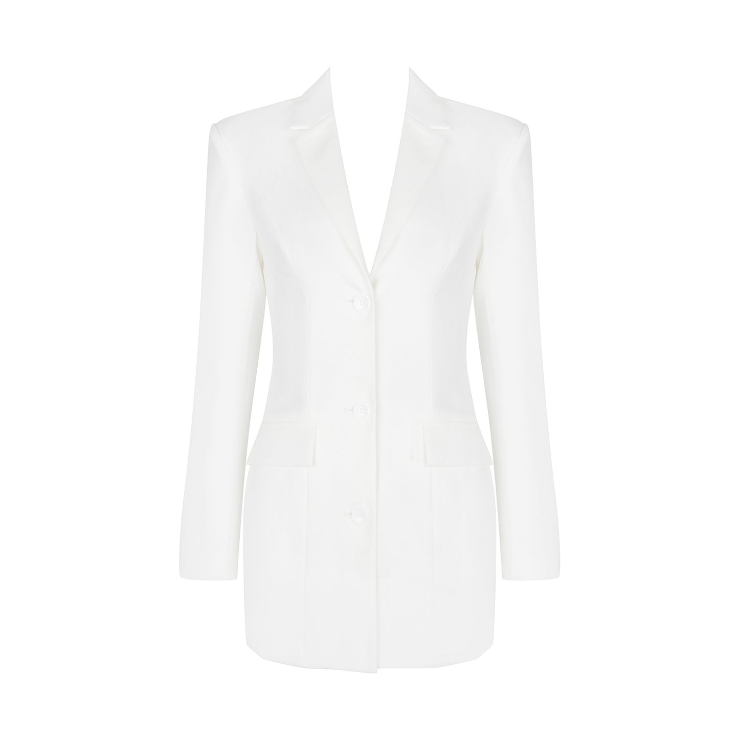 Autumn Sexy V-Neck Suit Long Sleeve Slim White Dress