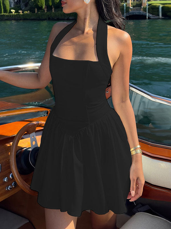 Halter Mini White Dress