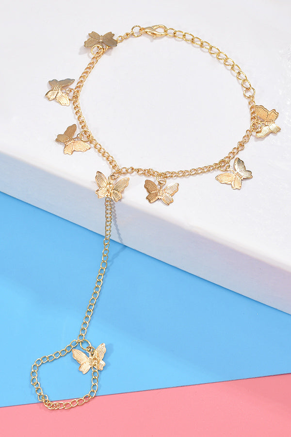 Chic Butterfly Bracelet & Ring Suit