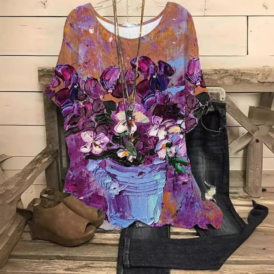 Women's Elegant Printed Loose Shirt