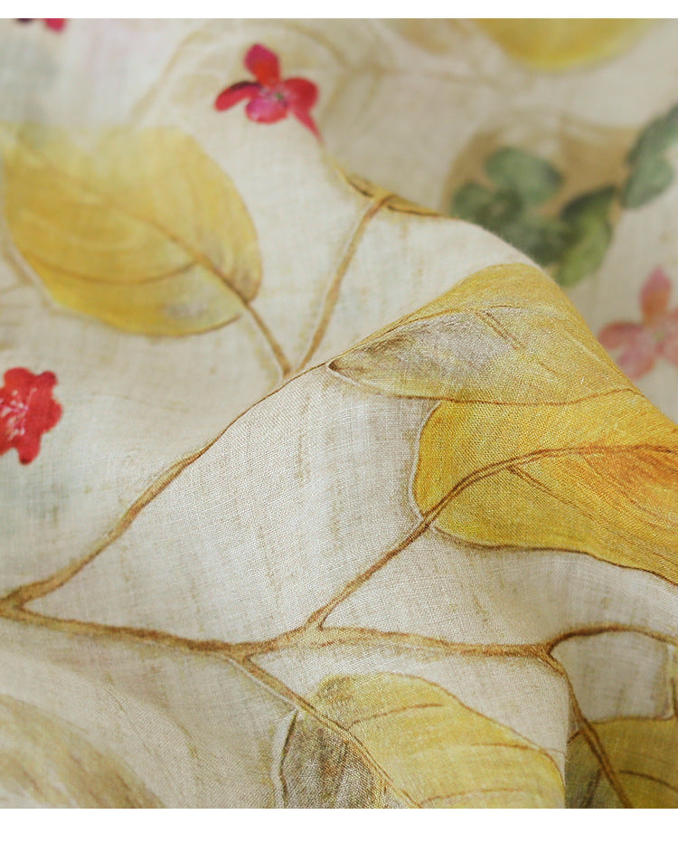 Colorful Cotton Linen Long Sleeve Shirt